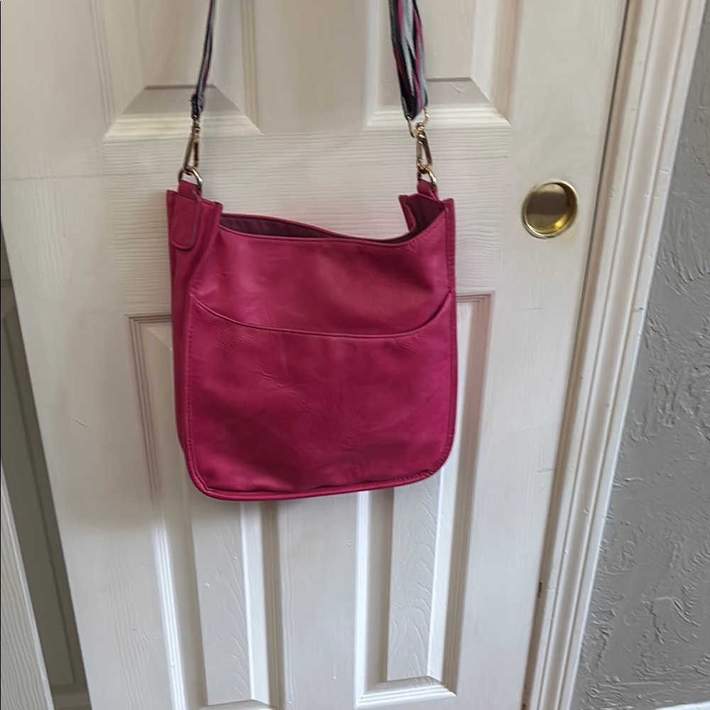 Pink Leather Shoulder Bag